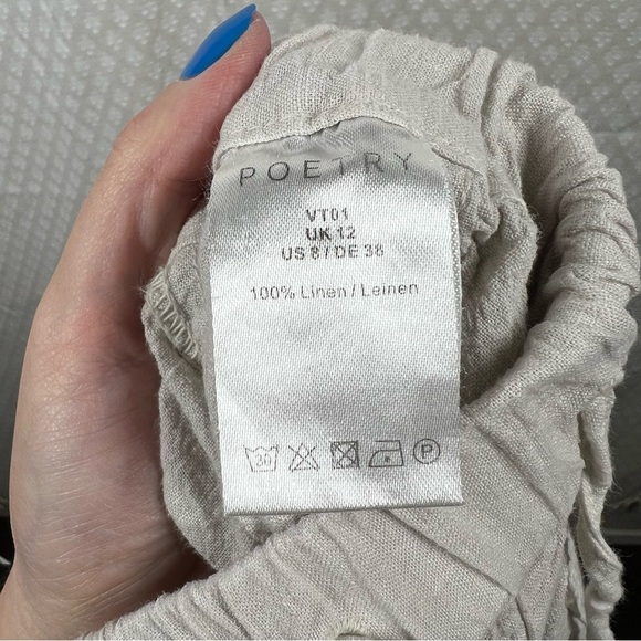 Poetry Cream High Rise Linen Pull On Tapered Pants - Picture 6 of 6